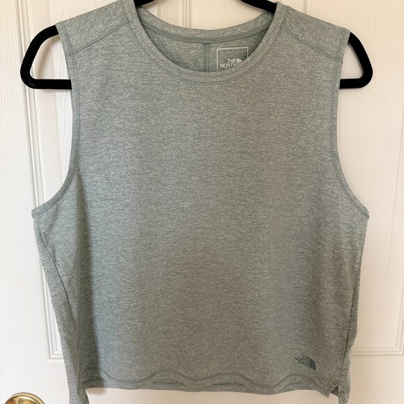 The North Face Gray Sleeveless Muscle Tee Crop - Picture 1 of 6